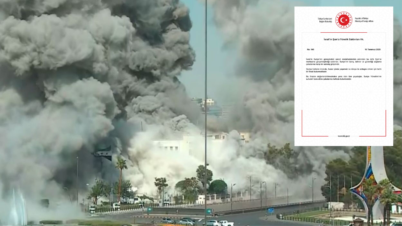 İsrail, Suriye Cumhurbaşkanlığı Sarayını hedef aldı: Dışişleri Bakanlığı açıklama yaptı!
