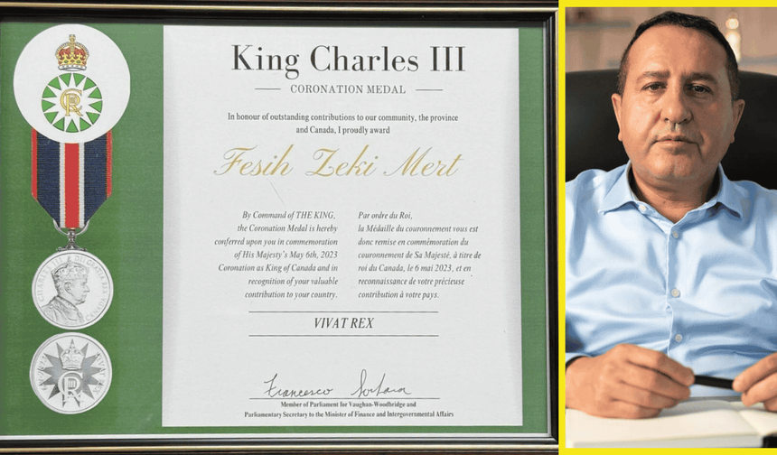 İş insanı Fesih Zeki Mert’e Kanada’dan Kral III. Charles nişanı